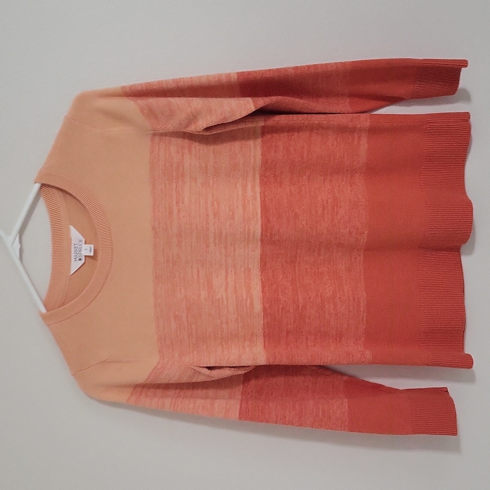 Market & Spruce Knit Ombre Orange Crew Neck Sweater